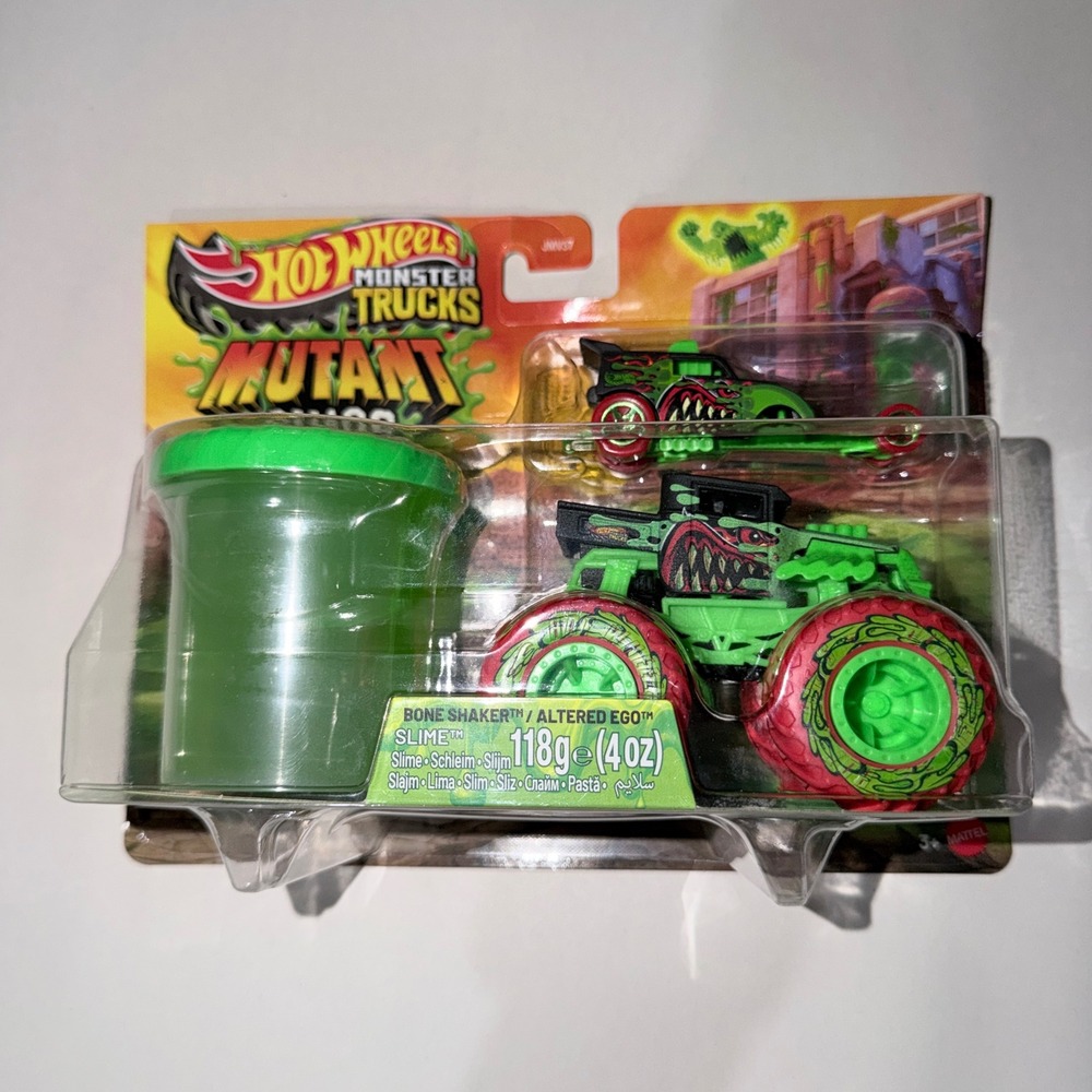 Hot Wheels Monster Trucks Mutant Chaos Bone Shaker Altered Ego Slime JNN37 NEW
